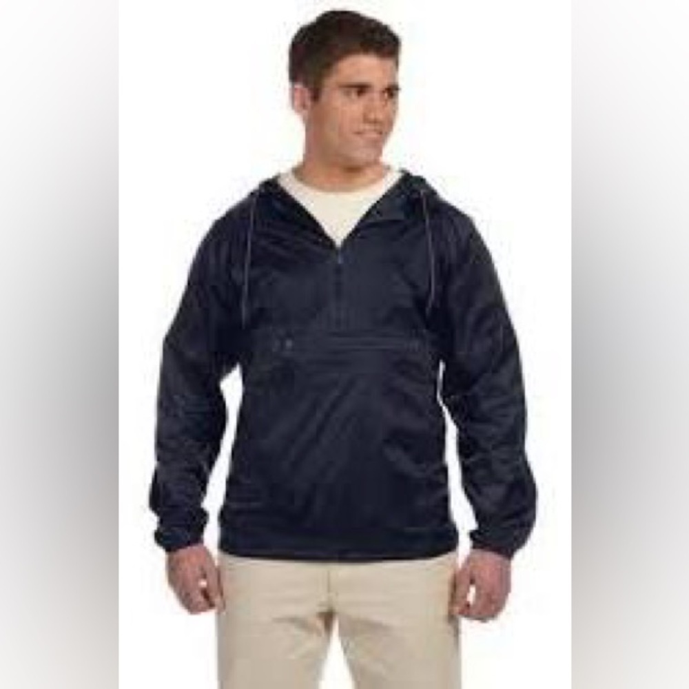 Champs Sports Black Nylon Windbreaker Jacket Half Zip‎ Anorak Size S/P